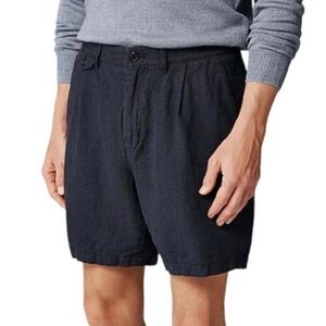 Jcrew Mens 7.5" Pleated Linen Short New With Tags Navy Size 36